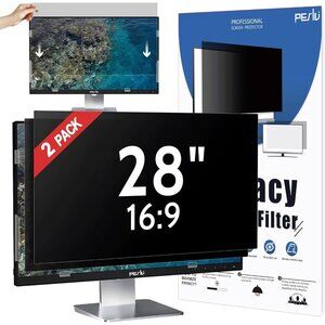 2 Pack 28 Privacy Screen Computer Monitor 16:9 Aspect Ratio Eye Protection black